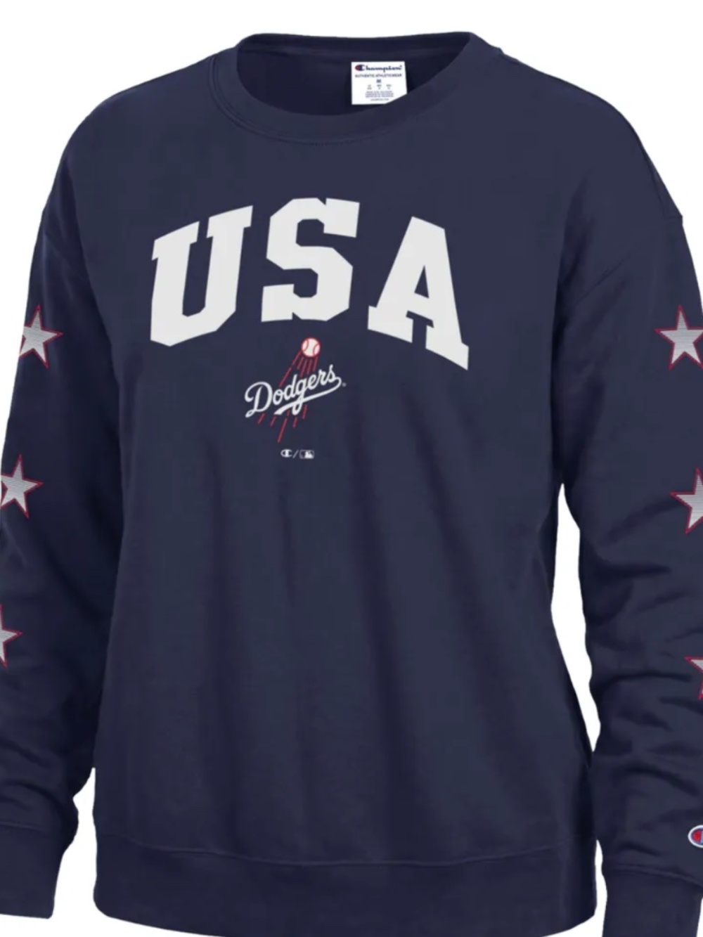 NWT Los Angeles Dodgers Champion Women's Americana Fleece Crewneck Sweatshirt